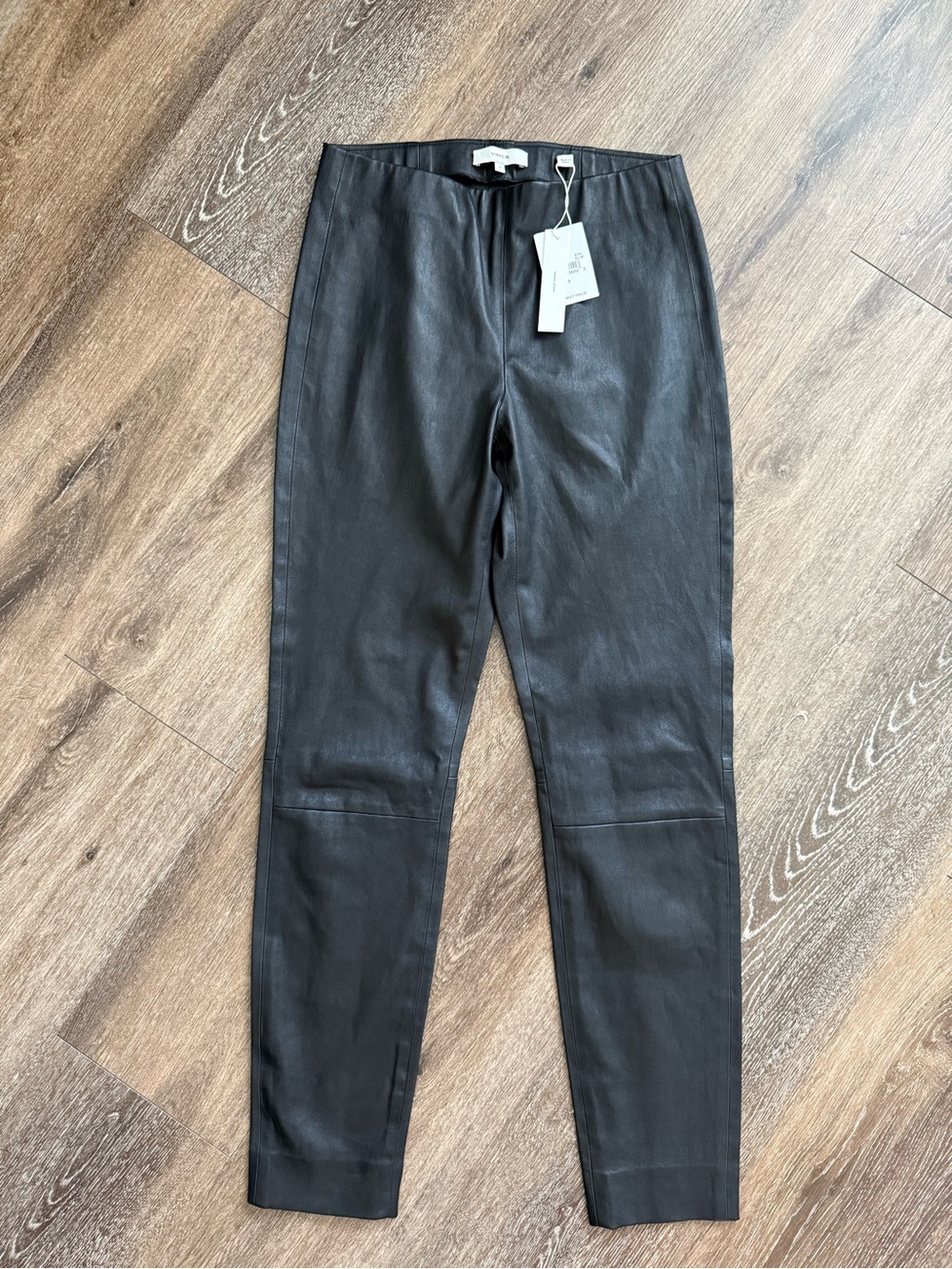 NWT Vince Black Leather Leggings Pants Size 0 | Luxe Lamb Leather